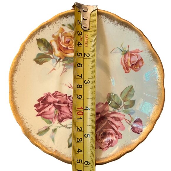 50s English Bone China Cabbage Roses Teacup and Saucer set< Bridgerton style! - Picture 16 of 16